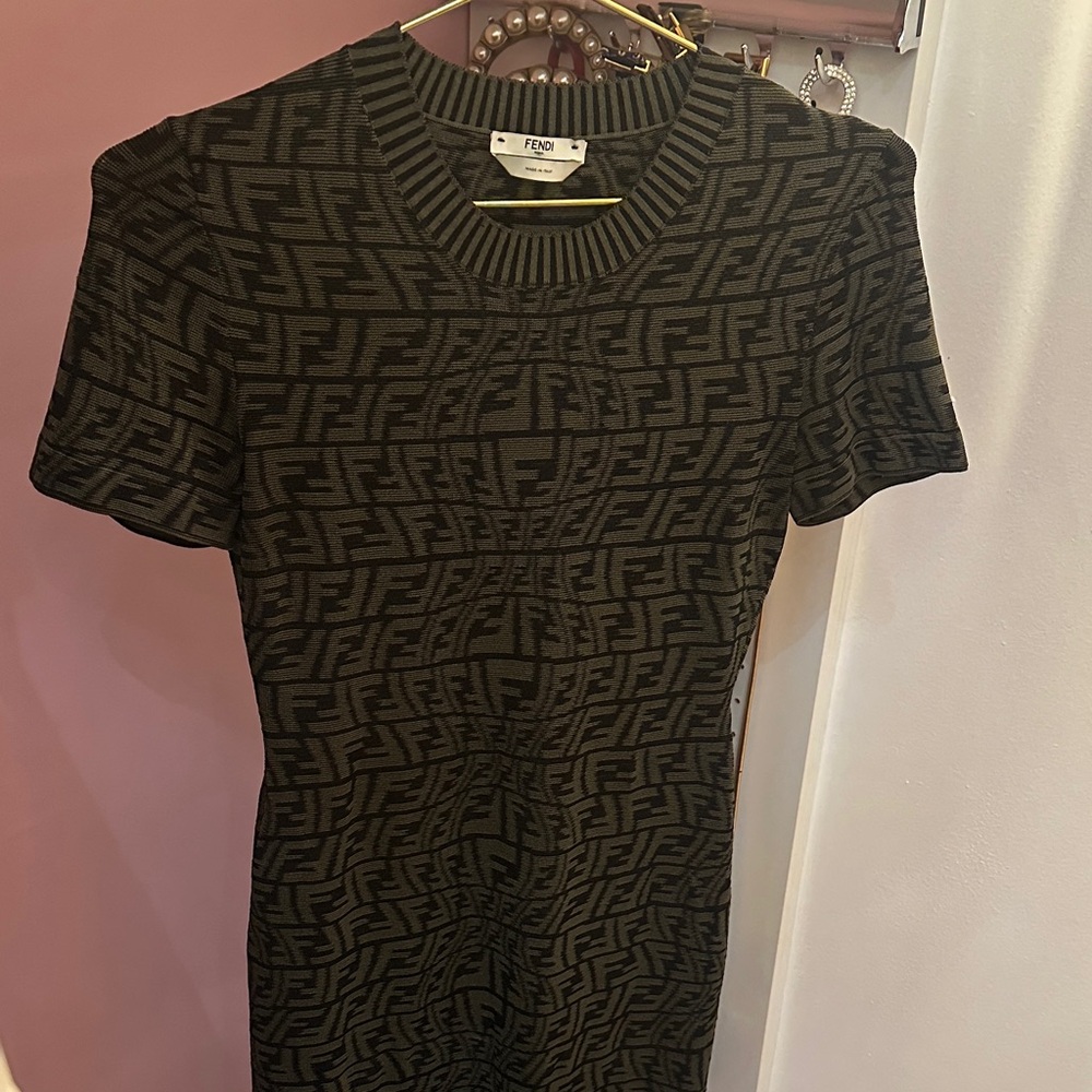 AUTHENTIC Fendi Black Patterned Women's Dress